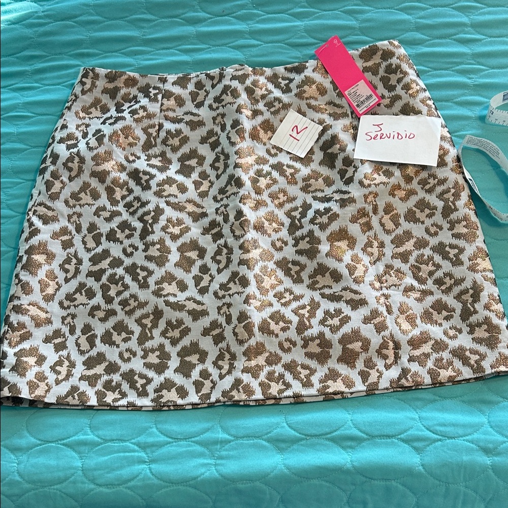 Lilly Pulitzer Tan, gold and Cream Shimmery Skirt - NWT!